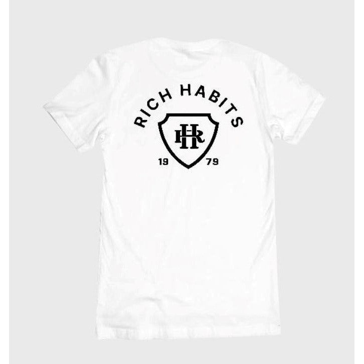 Rich Habits Shield (White) T-Shirt