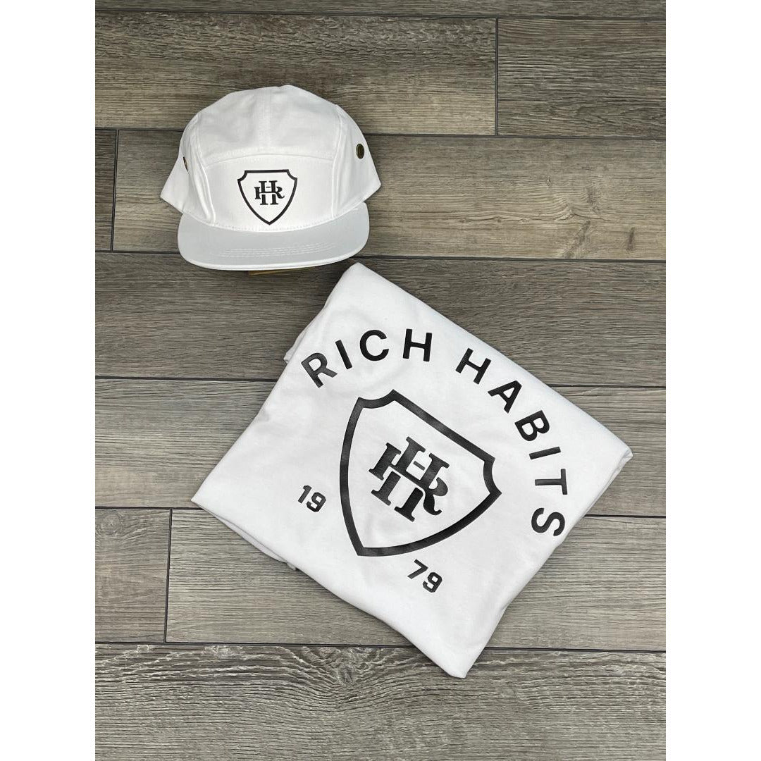 Rich Habits Shield White Hat